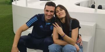 Lionel Scaloni junto a su esposa, Elisa Montero.