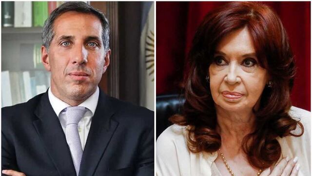Causa Vialidad: el fiscal Diego Luciani y la vicepresidenta Cristina Kirchner. Foto: La Voz.