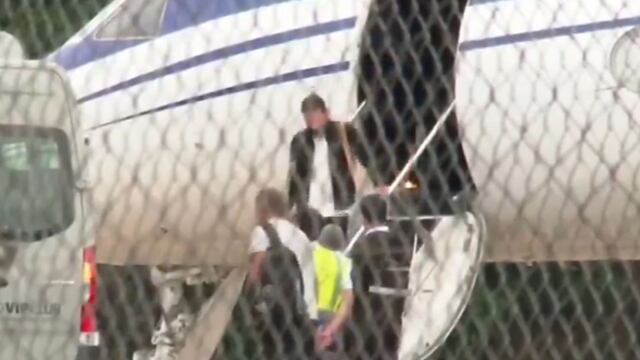 Lionel Messi aterrizó en Argentina y ya se encuentran en el predio de Ezeiza donde concentrará con la selección argentina. (Captura de pantalla)