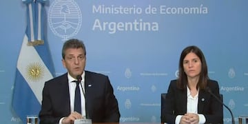 Anuncio de Massa y Raverta sobre el aumento de las jubilaciones por el índice de movilidad (Captura de pantalla).