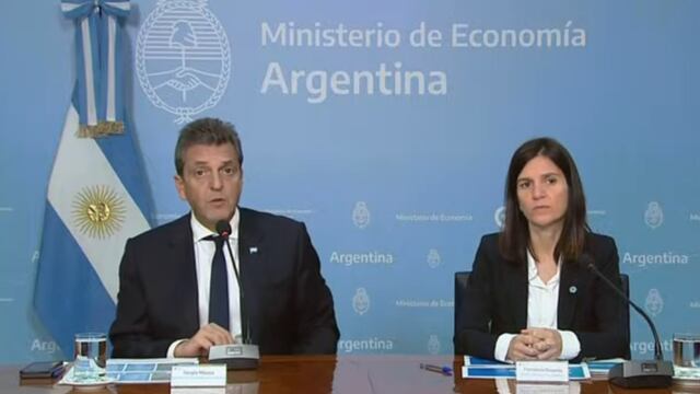 Anuncio de Massa y Raverta sobre el aumento de las jubilaciones por el índice de movilidad (Captura de pantalla).
