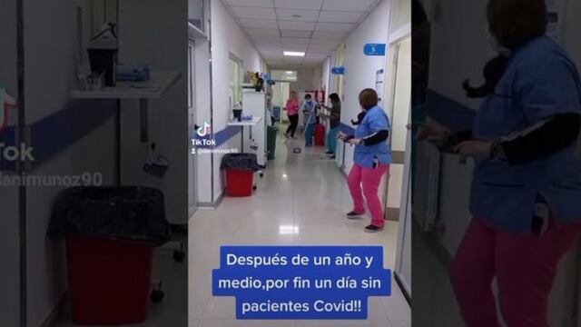 Salud. Así celebraron en el hospital municipal de Mar de Ajó. (Captura de Video)