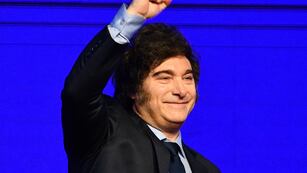 El presidente Javier Milei en el acto de la Fundación Mediterránea. (Pedro Castillo / La Voz)