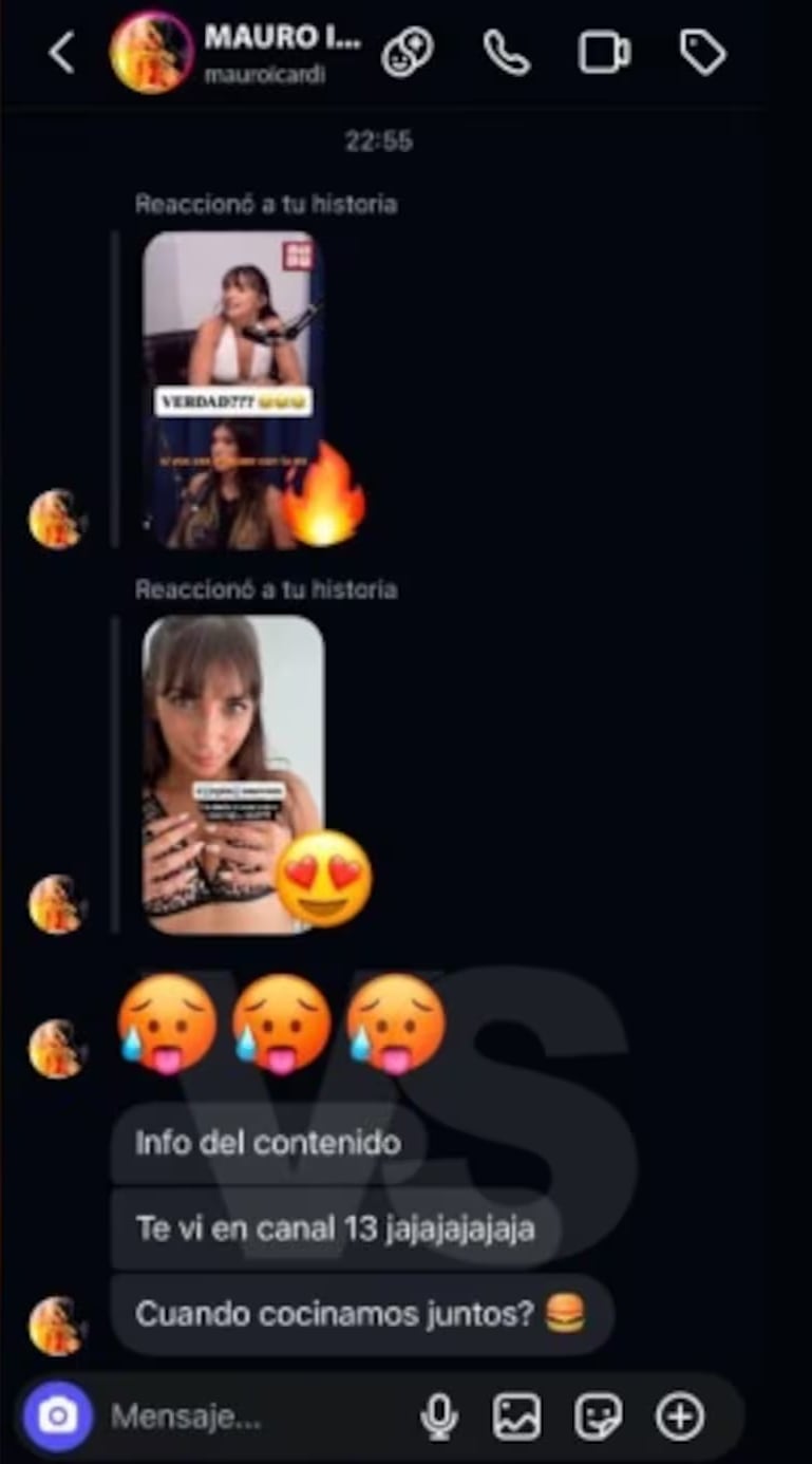 Las capturas de chats con Icardi que difundió Camila Nuñez