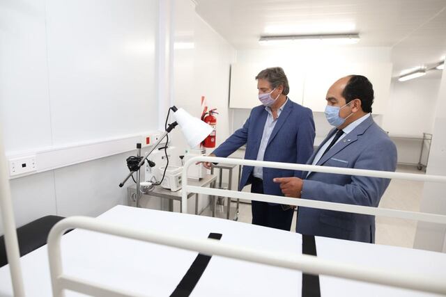 Emir Félix recorrió el Centro Modular Sanitario de San Rafael.