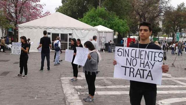 CONTRA LA TRATA DE PERSONAS. Actividad de estudiantes secundarios (La Voz/Archivo)