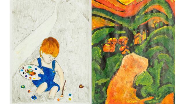 A la izquierda el trabajo de Valentino Paz, que mereció el segundo premio; a la derecha el primer premio en la convocatoria de la empresa Ledesma y el Ministerio de Educación de Jujuy, la obra de Iris Jazmín Illesca.