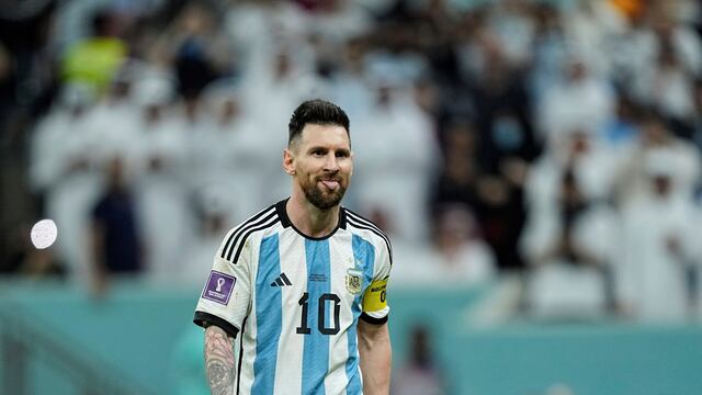 Messi. La felicidad del 10 tras el partido ante Países Bajos. (AP)