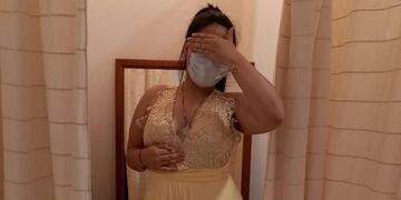 Ella es Aldana Albarracín, oriunda de Chimbas, quien había extraviado la ropa para la gran noche a pocos días del gran baile.