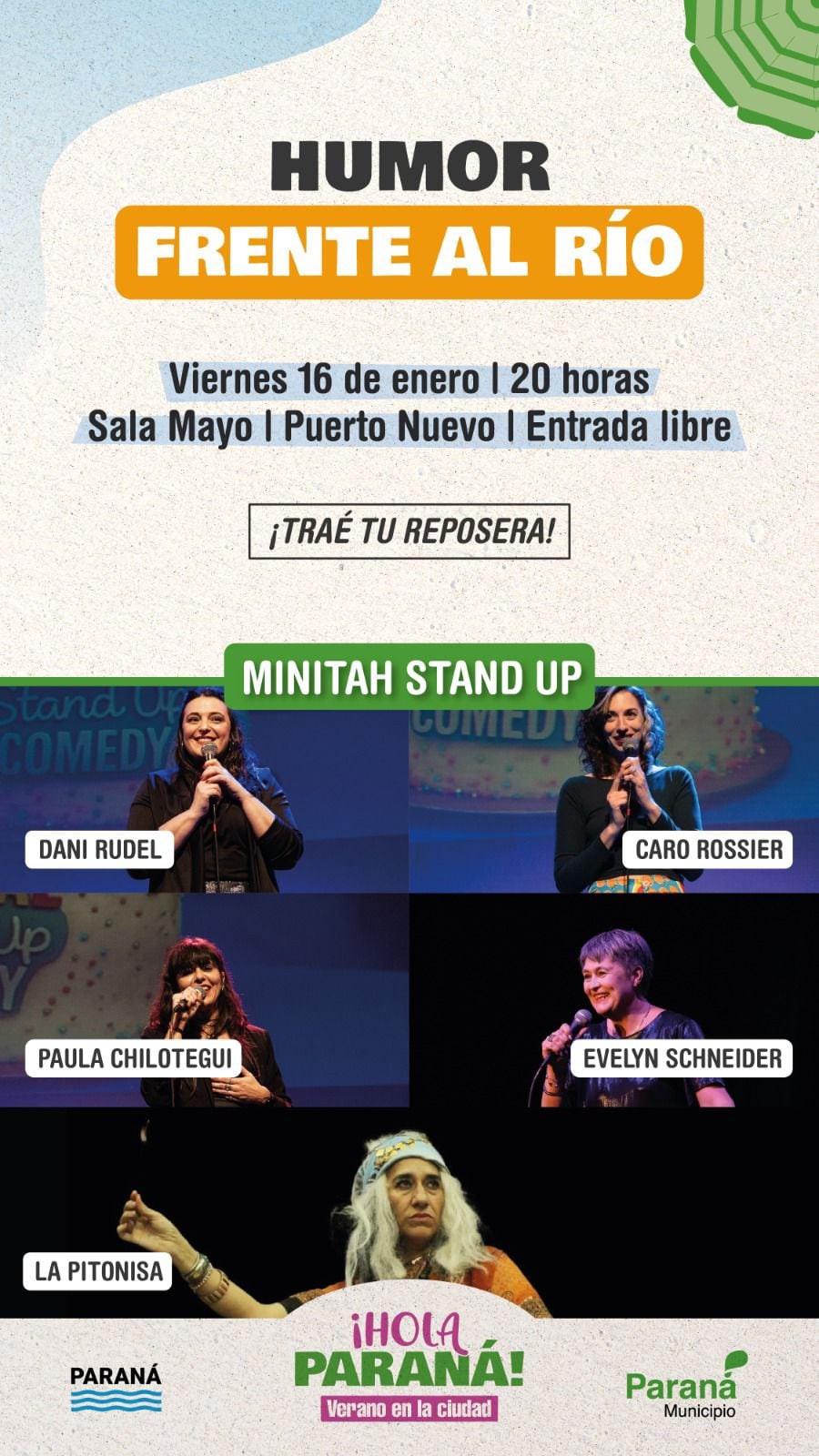 Humor frente al río: stand up y espectáculos gratuitos al aire libre este viernes en Sala Mayo