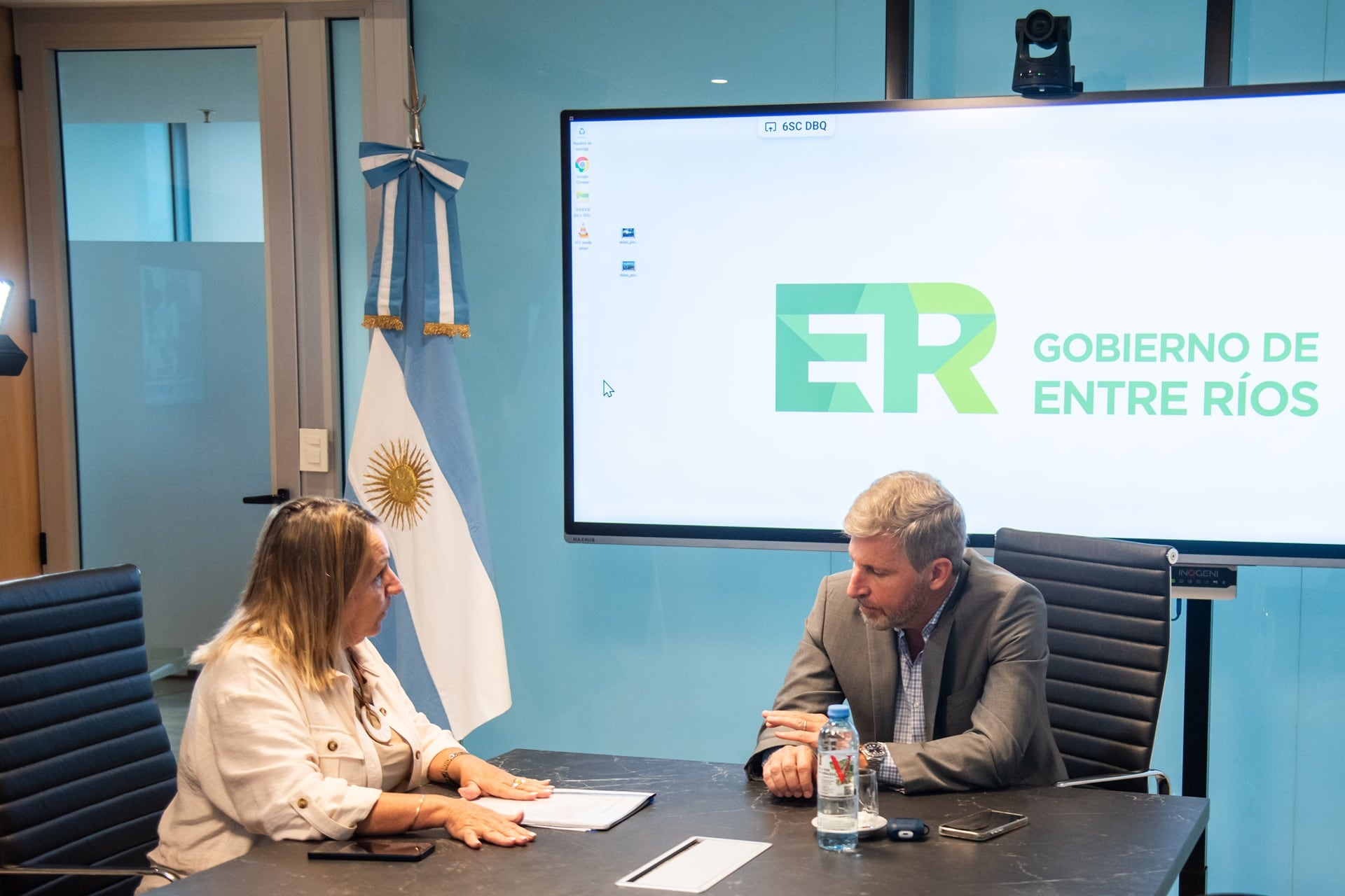 Gobernador Rogelio Frigerio y Dora Bogdan intendente de Gualeguay.