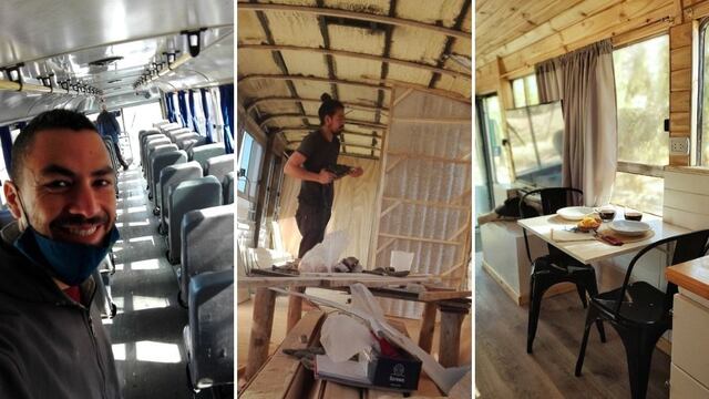 Lucas vendió todo, compró un micro y armó su propio motorhome.