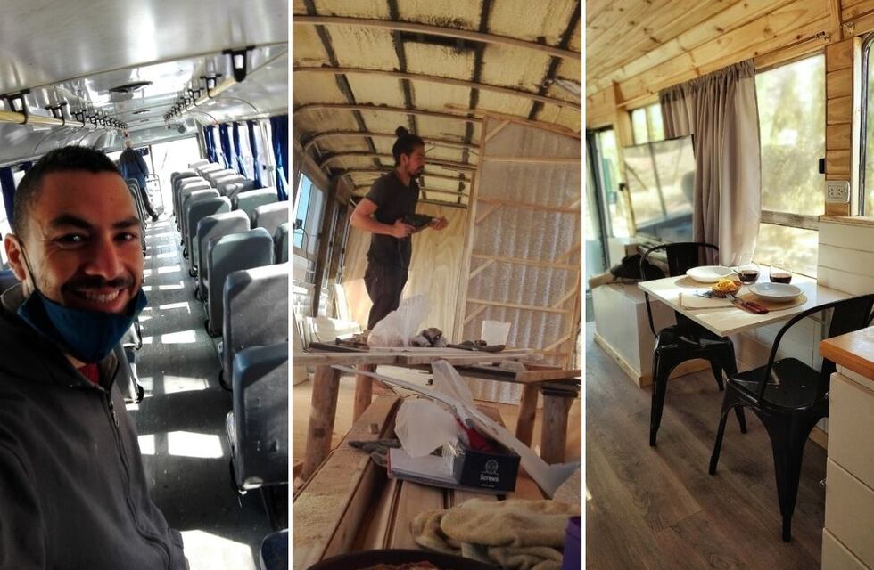 Un mendocino vendió su empresa, compró un micro y lo convirtió en un motorhome para vivir con su hija