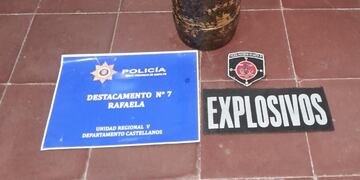 El proyectil de mortero que se encontró en Rafaela