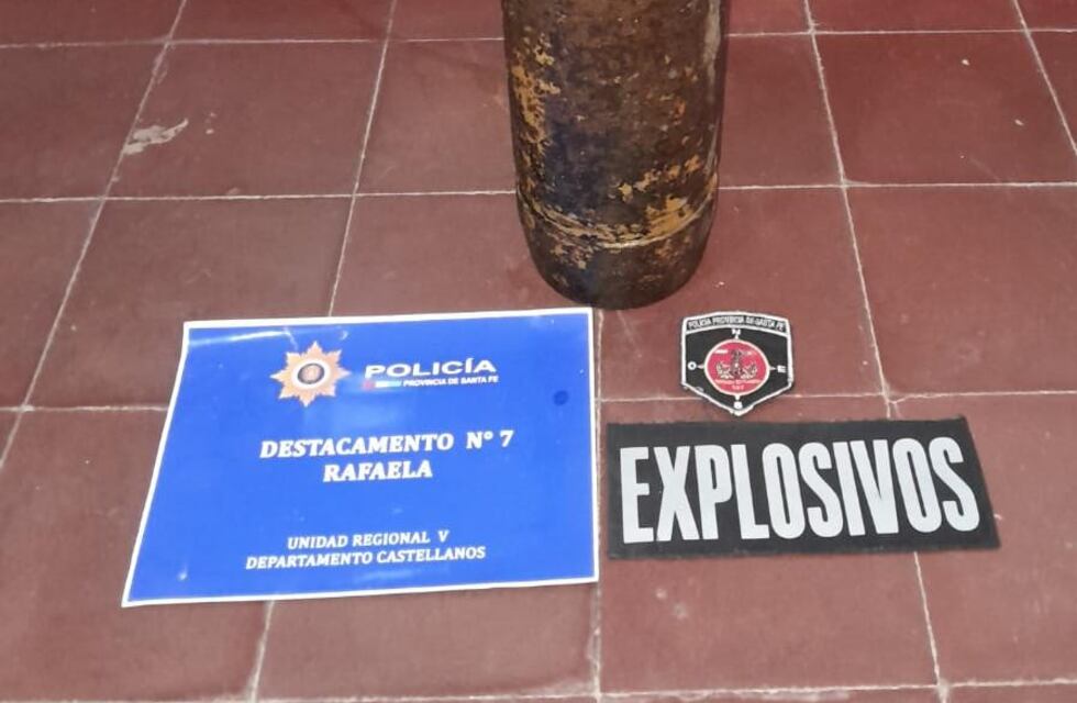Encontraron un proyectil de guerra en una casa quinta rafaelina