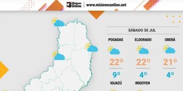 Sábado con clima agradable y frío en Misiones.