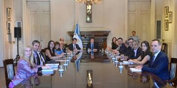 La primera reunión de gabinete del gobierno de Javier Milei (Archivo).