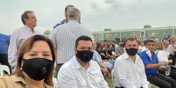 Egger, Vieyra y Bertellys en el lanzamiento de Pichetto