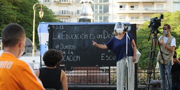 Juntos por el Cambio realizó este martes una jornada con "clases abiertas" (Foto: Clarín)