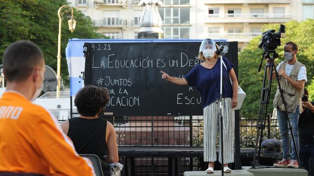 Juntos por el Cambio realizó este martes una jornada con "clases abiertas" (Foto: Clarín)