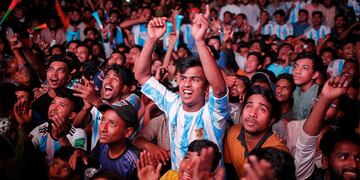 Los festejos por el triunfo de la Selección Argentina.