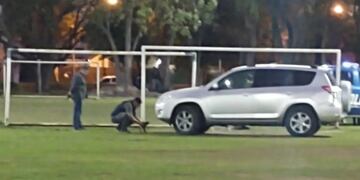 La camioneta terminó en el predio de Peñarol