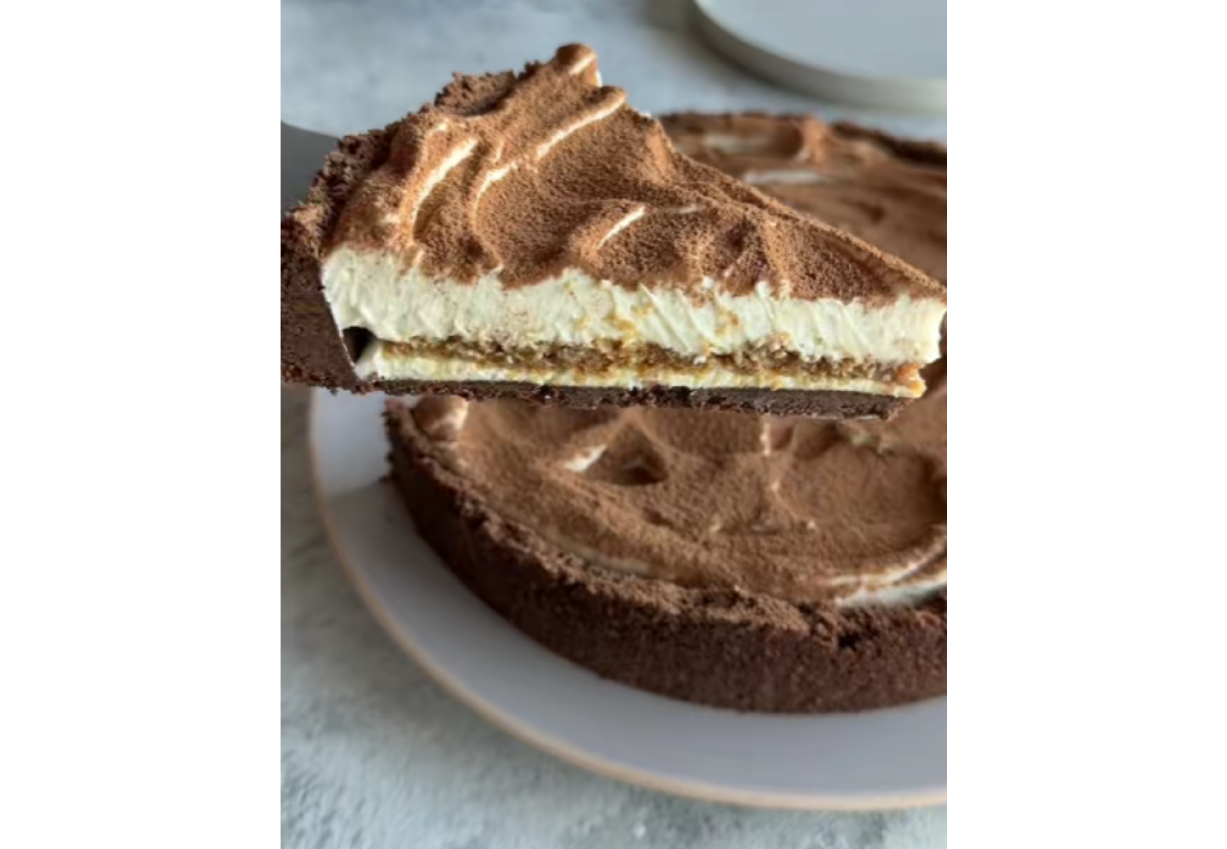 Así queda la tartamisú por dentro.