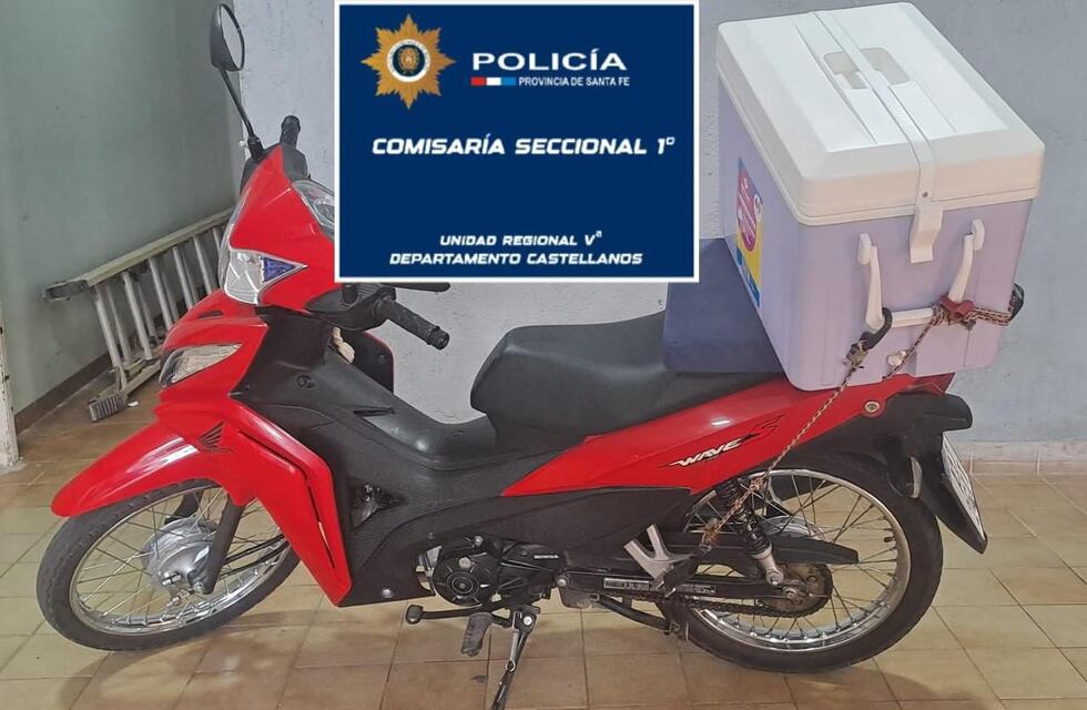 Rápido accionar permitió recuperar una moto de delivery robada
