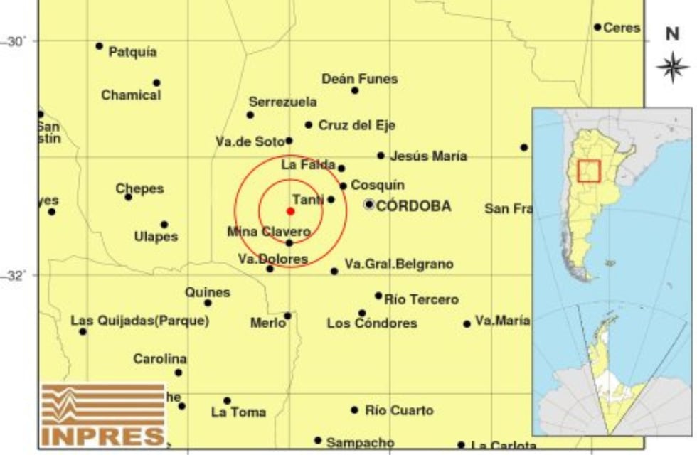 Temblor en Córdoba: dónde fue el epicentro de un nuevo sismo en la provincia