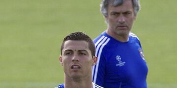Cristiano Ronaldo y Mourinho durante su paso por el Real Madrid. (Foto: Archivo)
