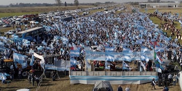 Protesta del campo contra el Gobierno en San Nicolás. (Clarín)