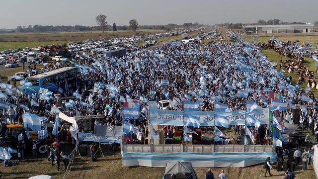 Protesta del campo contra el Gobierno en San Nicolás. (Clarín)