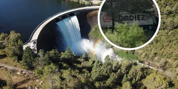 Un camión quedó al borde del precipicio del Dique Los Molinos.