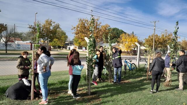 En el Día Internacional de la Tierra alumnos de la escuela Nº 9 plantaron árboles