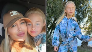 Martilda, la hija de Luciana Salazar, lució un conjunto estampado ideal para el invierno: cuánto cuesta