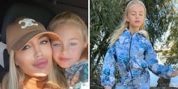 Martilda, la hija de Luciana Salazar, lució un conjunto estampado ideal para el invierno: cuánto cuesta