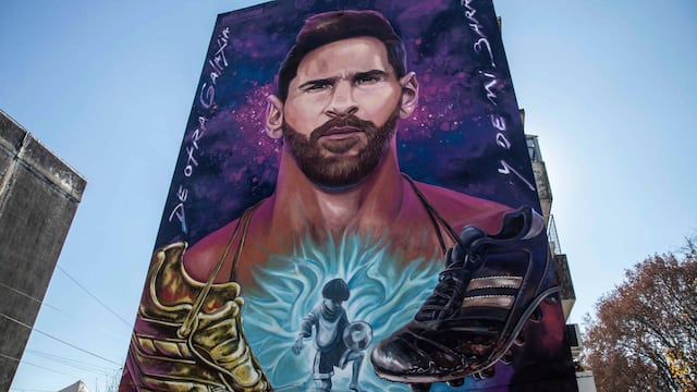 Uno de los tantos murales de Lionel Messi en Rosario