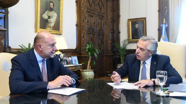 El gobernador de Santa Fe, Omar Perotti, se reunió con el presidente Alberto Fernández.