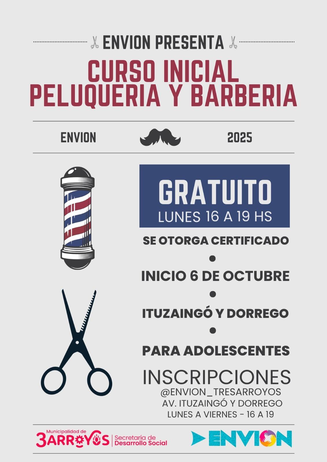 Curso de Peluquería y Barbería del Programa Envión