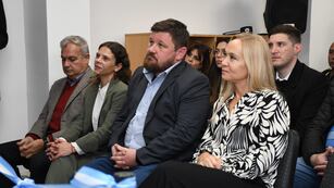 GIsel Mahmud (segunda desde la izquierda) participó del acto el pasado lunes en Sunchales