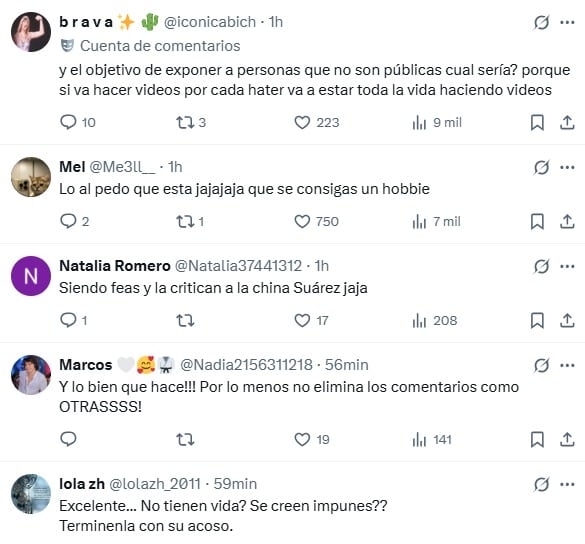 Opiniones sobre el accionar de la China Suárez.