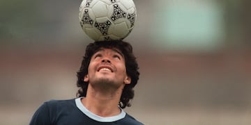Diego Maradona, en una práctica previa al Mundial de México 1986.