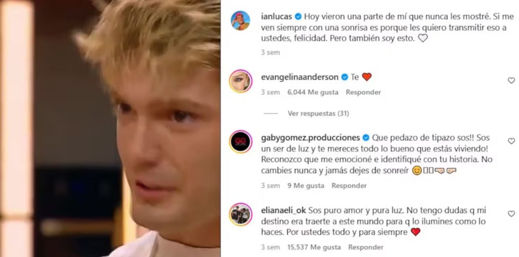 El romántico mensaje de Evangelina Anderson para Ian Lucas.