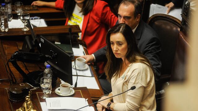 La vicepresidenta Victoria Villarruel en la última sesión del Senado. (Foto: Federico López Claro)