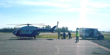 En el helicóptero trasladaron a Susana Zúñiga de Malargüe a Mendoza.