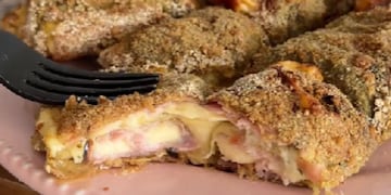 Rollitos de berenjena rellenos.