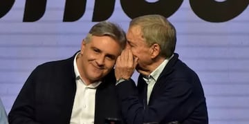 Juan Schiaretti y la número dos en la lista de Provincias Unidas, impulsada por Martín Llaryora.