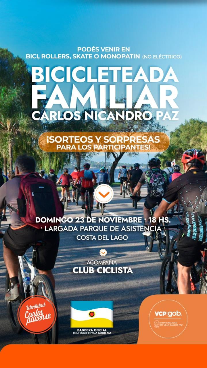 Bicicleteada Familiar en Villa Carlos Paz