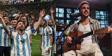Palmito es músico e hizo el tema nuevo que cantaron los jugadores.