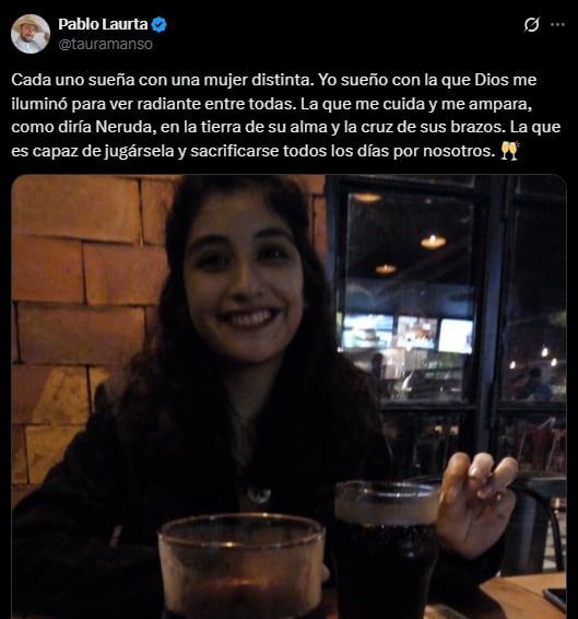 Publicación de Laurta en X.